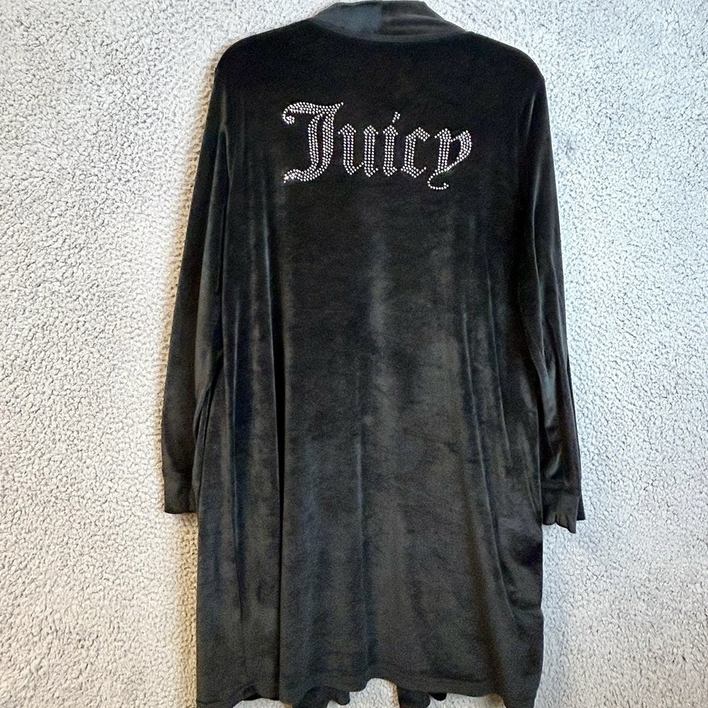 Juicy Couture Sleepwear Gown Pajama Sleep Shirt Studded Logo Black S/M Bling